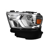 Halogen Headlights Compatible With Dodge Ram 1500 2019-2022 Chrome Frame Headlamp assembly Left Driver Side Replaces#68316081AD 68316081AH